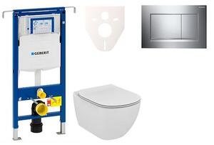 Cenovo zvýhodnený závesný WC set Geberit do ľahkých stien / predstenová montáž + WC Ideal Standard Tesi 111.355.00.5NF6