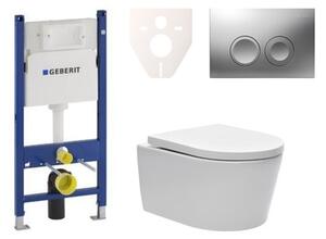 Cenovo zvýhodnený závesný WC set Geberit do ľahkých stien / predstenová montáž + WC SAT Brevis SIKOGES7W3
