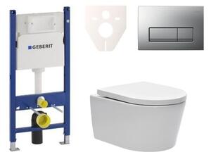 Cenovo zvýhodnený závesný WC set Geberit do ľahkých stien / predstenová montáž + WC SAT Brevis SIKOGES7W8