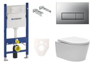 Cenovo zvýhodnený závesný WC set Geberit do ľahkých stien / predstenová montáž + WC SAT Brevis SIKOGES7W8S