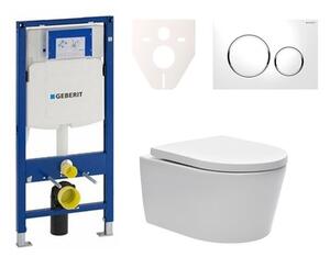 Cenovo zvýhodnený závesný WC set Geberit do ľahkých stien / predstenová montáž + WC SAT Brevis SIKOGES3W4