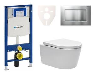 Cenovo zvýhodnený závesný WC set Geberit do ľahkých stien / predstenová montáž + WC SAT Brevis SIKOGES3W7