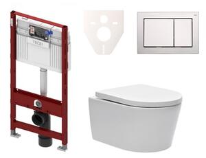 Cenovo zvýhodnený závesný WC set TECE do ľahkých stien / predstenová montáž + WC SAT Brevis SIKOTS3W3