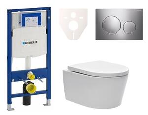 Cenovo zvýhodnený závesný WC set Geberit do ľahkých stien / predstenová montáž + WC SAT Brevis SIKOGES3W41