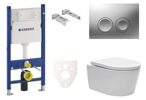 Cenovo zvýhodnený závesný WC set Geberit do ľahkých stien / predstenová montáž + WC SAT Brevis SIKOGES7W3S