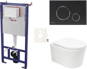 Závesný wc set SAT BREVIS do ľahkých stien / predstenová vírové splachování SIKOSSBRTOR78K
