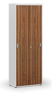 Kancelárska skriňa so zasúvacími dverami PRIMO WHITE, 2128 x 800 x 420 mm, biela/orech