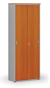 Kancelárska skriňa so zasúvacími dverami PRIMO GRAY, 2128 x 800 x 420 mm, sivá/čerešňa