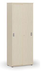 Kancelárska skriňa so zasúvacími dverami PRIMO WOOD, 2128 x 800 x 420 mm, dub prírodný