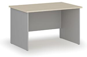 Kancelársky písací stôl rovný PRIMO GRAY, 1200 x 800 mm, sivá/dub prírodný