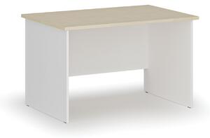 Kancelársky písací stôl rovný PRIMO WHITE, 1200 x 800 mm, biela/breza