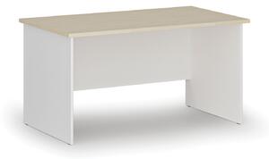 Kancelársky písací stôl rovný PRIMO WHITE, 1400 x 800 mm, biela/orech