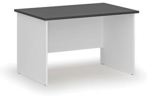 Kancelársky písací stôl rovný PRIMO WHITE, 1200 x 800 mm, biela/grafit