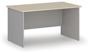 Kancelársky písací stôl rovný PRIMO GRAY, 1400 x 800 mm, sivá/breza
