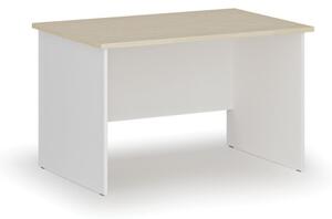 Kancelársky písací stôl rovný PRIMO WHITE, 1200 x 800 mm, biela/breza