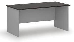 Kancelársky písací stôl rovný PRIMO GRAY, 1600 x 800 mm, sivá/wenge