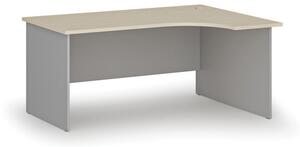 Kancelársky rohový pracovný stôl PRIMO GRAY, 1600 x 1200 mm, pravý, sivá/breza