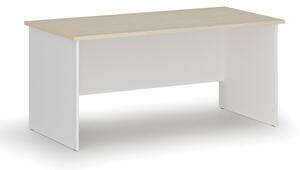 Kancelársky písací stôl rovný PRIMO WHITE, 1600 x 800 mm, biela/breza