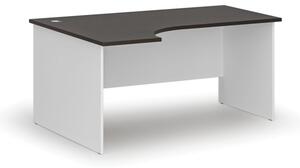 Kancelársky rohový pracovný stôl PRIMO WHITE, 1600 x 1200 mm, ľavý, biela/wenge