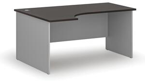 Kancelársky rohový pracovný stôl PRIMO GRAY, 1600 x 1200 mm, ľavý, sivá/wenge