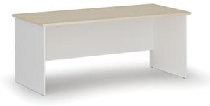 Kancelársky písací stôl rovný PRIMO WHITE, 1800 x 800 mm, biela/breza