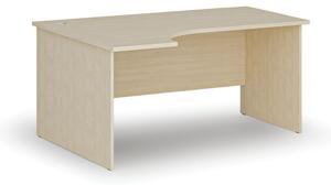 Kancelársky rohový pracovný stôl PRIMO WOOD, 1600 x 1200 mm, ľavý, breza