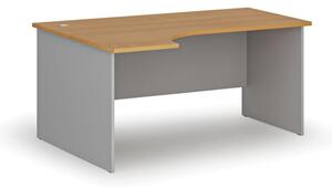 Kancelársky rohový pracovný stôl PRIMO GRAY, 1600 x 1200 mm, ľavý, sivá/buk