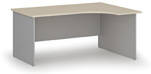 Kancelársky rohový pracovný stôl PRIMO GRAY, 1600 x 1200 mm, pravý, sivá/orech