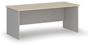 Kancelársky písací stôl rovný PRIMO GRAY, 1800 x 800 mm, sivá/breza