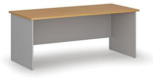 Kancelársky písací stôl rovný PRIMO GRAY, 1800 x 800 mm, sivá/buk