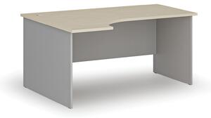 Kancelársky rohový pracovný stôl PRIMO GRAY, 1600 x 1200 mm, ľavý, sivá/orech