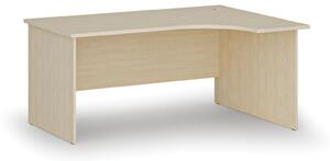 Kancelársky rohový pracovný stôl PRIMO WOOD, 1600 x 1200 mm, pravý, breza