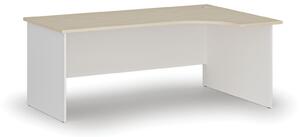 Kancelársky rohový pracovný stôl PRIMO WHITE, 1800 x 1200 mm, pravý, biela/wenge
