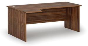 Kancelársky rohový pracovný stôl PRIMO WOOD, 1800 x 1200 mm, ľavý, orech