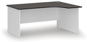 Kancelársky rohový pracovný stôl PRIMO WHITE, 1600 x 1200 mm, pravý, biela/wenge