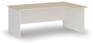 Kancelársky rohový pracovný stôl PRIMO WHITE, 1800 x 1200 mm, pravý, biela/breza
