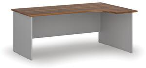 Kancelársky rohový pracovný stôl PRIMO GRAY, 1800 x 1200 mm, pravý, sivá/orech