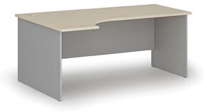 Kancelársky rohový pracovný stôl PRIMO GRAY, 1800 x 1200 mm, ľavý, sivá/buk