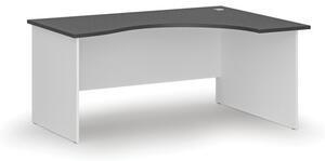 Ergonomický kancelársky pracovný stôl PRIMO WHITE, 1600 x 1200 mm, pravý, biela/grafit