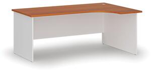 Kancelársky rohový pracovný stôl PRIMO WHITE, 1800 x 1200 mm, pravý, biela/čerešňa