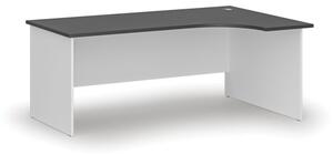 Kancelársky rohový pracovný stôl PRIMO WHITE, 1800 x 1200 mm, pravý, biela/grafit