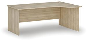 Kancelársky rohový pracovný stôl PRIMO WOOD, 1800 x 1200 mm, pravý, dub prírodný
