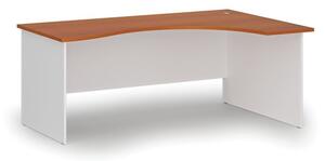 Ergonomický kancelársky pracovný stôl PRIMO WHITE, 1800 x 1200 mm, pravý, biela/čerešňa