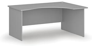 Ergonomický kancelársky pracovný stôl PRIMO GRAY, 1600 x 1200 mm, pravý, sivá