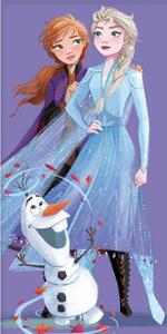 Detská osuška Ľadové Kráľovstvo Elsa Anna a Olaf 70x140 cm