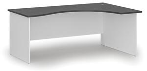 Ergonomický kancelársky pracovný stôl PRIMO WHITE, 1800 x 1200 mm, pravý, biela/grafit