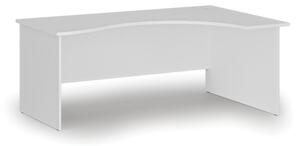 Ergonomický kancelársky pracovný stôl PRIMO WHITE, 1800 x 1200 mm, pravý, biela