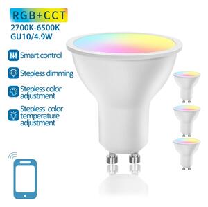 Sada 4 ks stmievateľných inteligentných LED RGBW žiaroviek GU10/4,9W/230V 2700-6500K - Aigostar