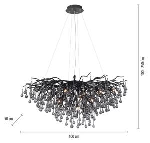 Paul Neuhaus 2192-18 - Závesný luster na lanku ICICLE 10xG9/40W/230V 50x100 cm čierna