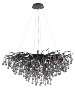 Paul Neuhaus 2192-18 - Závesný luster na lanku ICICLE 10xG9/40W/230V 50x100 cm čierna